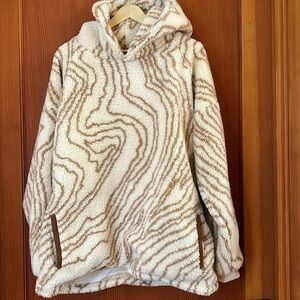 Ryan Stark designer pull over fleece hoodie with two pockets.